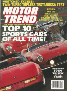 MOTOR TREND 1989 APR - BEST SPORTS CARS, KOEING, LTZ